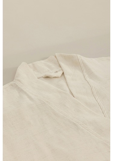 Raw Pamuk Keten Natural Kimono S-m 1515a Natürel
