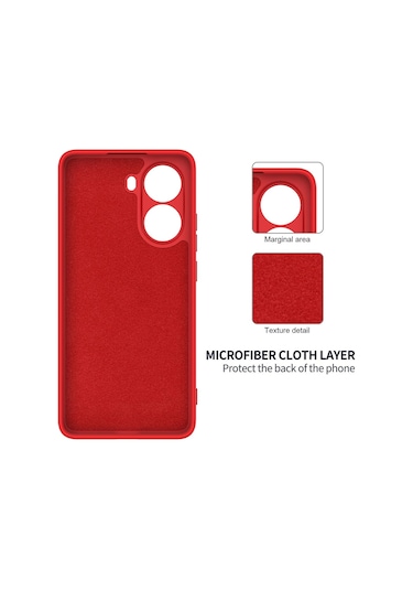 Xiaomi Poco X7 Pro İçin Düz Renk Sıvı Silikon Damlamaz Tam Kapsama Telefon Kılıfı Kırmızı