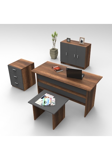 Robinhome Robin Home Verona Abce Ofis Büro Masa Takımı Barok-Gri