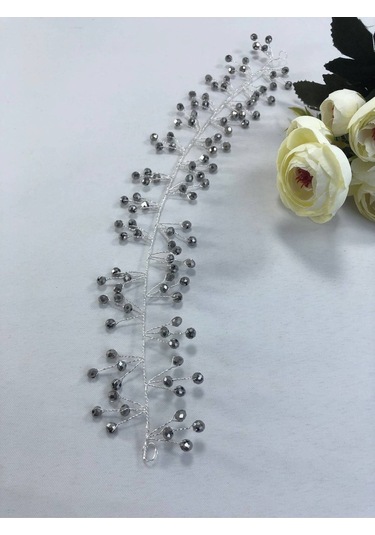 FdayAksesuar Kadın Gümüş Rengi Kristalli Saç Ve Türban Aksesuarı FRDY31283