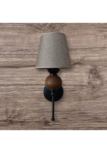 Tekli Perge Aplik Doğal Ahşaplı Toplu Siyah Boyalı Kahverengi Şap