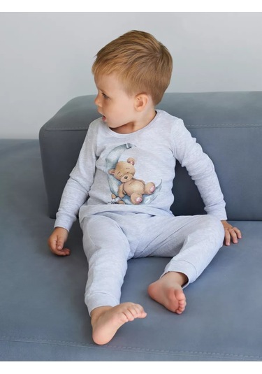 Mami-kids Uzun Kollu Yenidoğan Bebek Pijaması 100023471 Gri