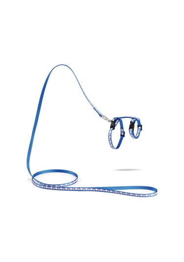 Beeztees Yavru Kedi Göğüs Tasması Ve Gezdirme Kayışı 120cm, Mavi, 16-25cm Boyun, 23-36cm Göğüs