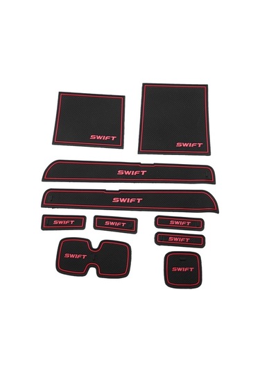 Ulzyvf Yuvası Siyah Paspasları Oluk Minderi Lateks Kırmızı Kauçuk Kapısı İç Bardak Araba - Br Kırmızı - Siyah