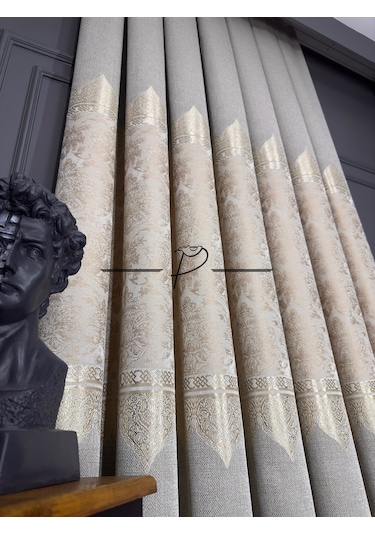 Fon Perde Pano Fonluk Nilo Desen - Krem