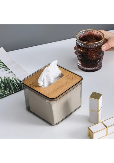 A-küçük-şeffaf Doku Kutusu Ahşap Kapaklı Kurutma Makinesi Çarşaf Kurutma Makinesi Elbise Pimleri Saklama Kutusu Peçetelik 46870410