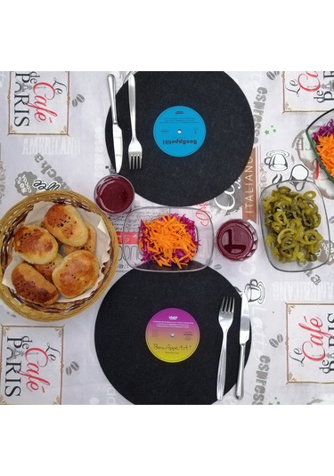 Plak Görünümlü Amerikan Servis 2 Adet Siyah