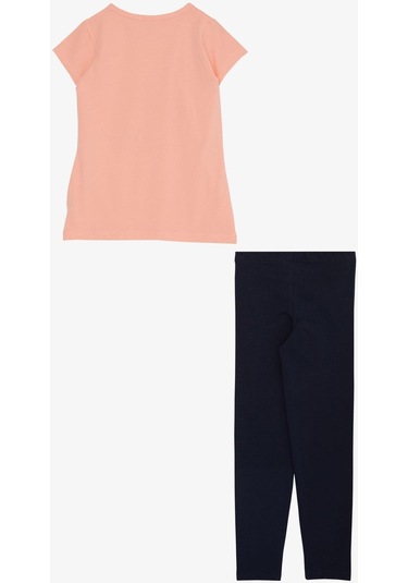 Breeze Kız Çocuk Taytlı Takım Papatya Baskılı 4-9 Yaş, Somon-somon Somon