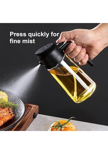 Besthome1 470ml Siyah Cam Yağ-soya Sulandırıcı, Pratik 2'li Fonksiyonlu Çok Renkli