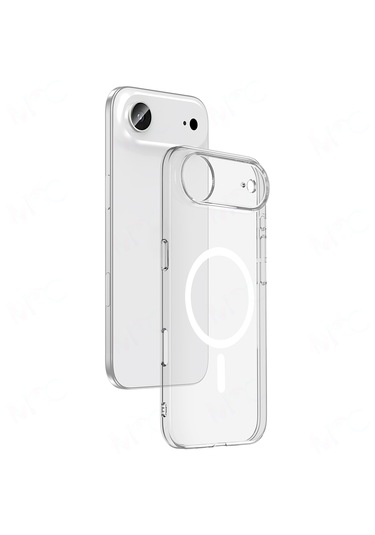 IPhone Uyumlu 17 Air Kılıf M-safe Şarj Özellikli Şeffaf Kamera Çerçeveli Pürüzsüz Kapak