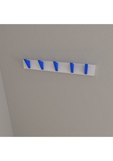 Hepsi3boyutlu Modern Duvar & Kapı Kanca Askılık - 5 Adet Mavi Kanca Askılık - Model No : 5 Mavi