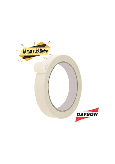 Dayson Maskeleme Bandı Kağıt Bant Beyaz 18 Mm X 35 Metre