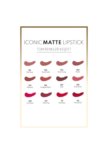 Note Cosmetics Iconic Matte Lipstick Kalıcı Mat Ruj 112 Powerful - Kırmızı 112
