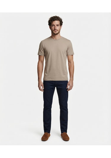 Yargıcı Regular Bisiklet Yaka Kısa Kol T-shirt 26yets9004x 025 Vizon