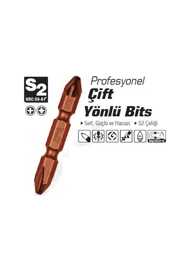 Sgs Profesyonel Çift Yönlü Bits Uç yıldız - Pozidriv 50 MM