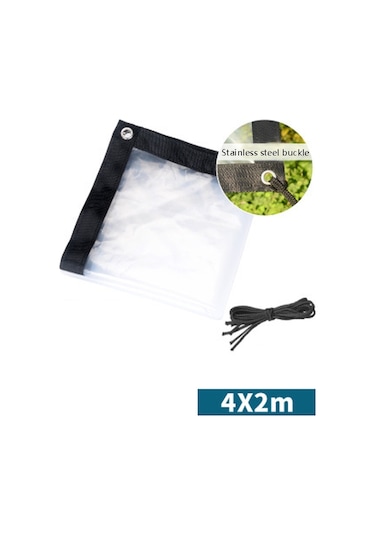 Sones Balkon Pencereleri Şeffaf Yağmur Geçirmez Kumaş Bitkiler Yalıtım Anti-kuş Kalın Ön Cam, Özellikler: 2x4m Film Kulübesi