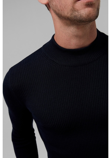 Twn Slim Fit Lacivert Rib Örgü Kazak 5ec0606317701 101