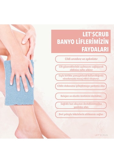 Let'scrub Tüm Cilt Tiplerine Uygun Süper Esnek Banyo ve Duş Lifi