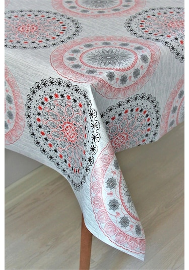Elyaf Astarlı Silinebilir Pvc Muşamba Masa Örtüsü Osmanlı - 06-e5-kırmızı