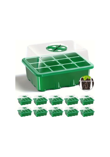 Willowhaven 10lu Tohum Başlatma Tepsisi 120 Hücre Yükseltilmiş Kapaklı Sera Bahçe
