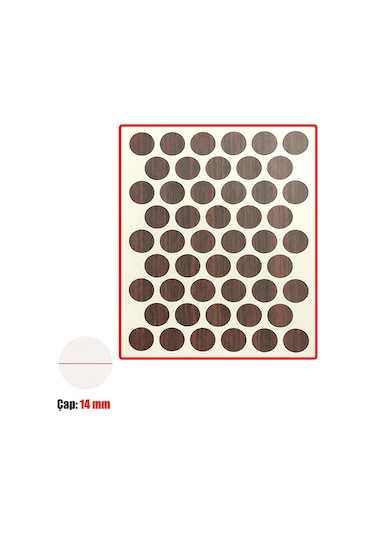 Yapışkanlı Vida Kapama Vida Kapatıcı Tapa Maun 50 Adet N11.14007