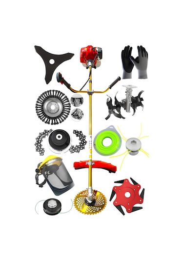 Ablacks C-52 Benzinli Yan Tırpan + Akrep Çapa Aparatı + 10 Lu Bahçivan Seti