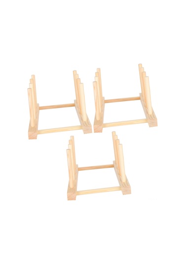 Lemestar Ahşap Katlanabilir Tabak, Kitap Ve Gereç Depolama Rafı - 3 Adet 130106a - Mutfak Ve Ofis Organizerı Diğer