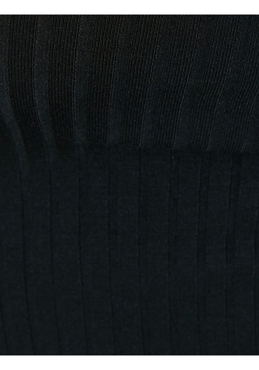 Koton Uzun Kollu Elbise Mini Yuvarlak Yaka Fitilli Siyah 4wak80400ek Siyah