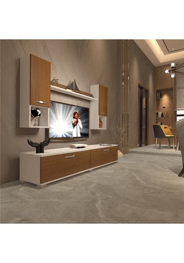 Decoraktiv Eko 5da Mdf Std Tv Ünitesi Tv Sehpası Beyaz - Ceviz