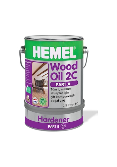Hemel Wood Oil 2C Ahşaplar İçin Çift Komponentli Yağ 300 ML