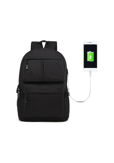 Harici Usb Şarj Portu İle Dizüstü Bilgisayar Çantası Siyah Siyah