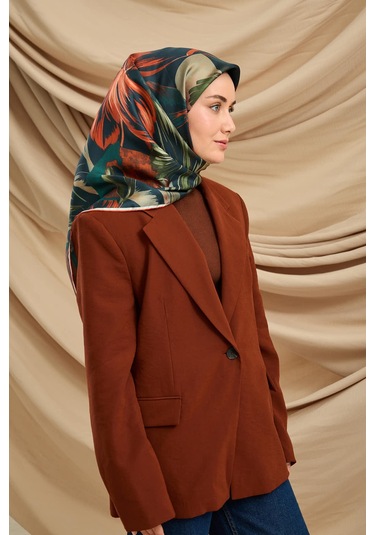 Silk Home Twill İpek Eşarp 11480-68 Petrol Mavisi, Yeşil, Mor, Mercan, Petrol Yeşili