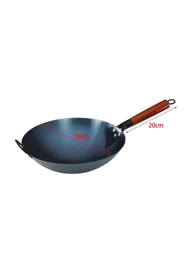 Suntek Magideal Wok Tava Kaynatma Tencere Ahşap Saplı Sautee Evrensel 30cm-kulaklarla-birlikte