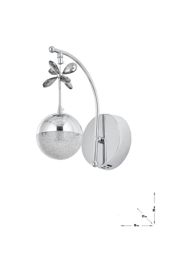 Forde Power Ledli Modern Lüks Duvar Aplik 3 Renk Sarı-beyaz-gün İşığı - Krom Krom