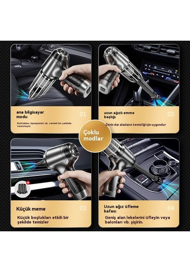 Üflemeli Entegre Akülü Elektrikli Süpürge-siyah 03