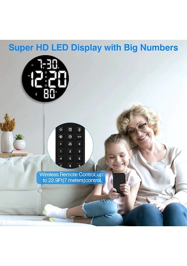 Monozone 12ınç Led Duvar Masa Saati Dijital Modern Elektronik