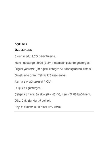 Vc 97 Dijital Ölçü Aleti Ub Class