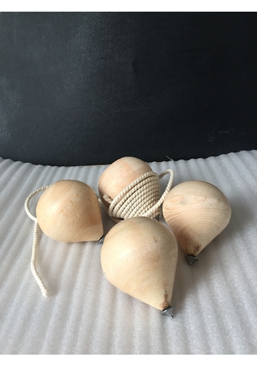 1 Adet Boyasız Ahşap Topaç  Nostaljik Ahşap Oyuncak