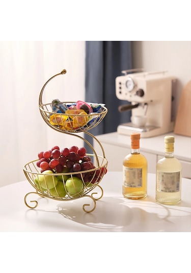 Meyve Kasesi Depolama Standı Metal Depolama Sepeti Meyve Mutfak Asil Siyah