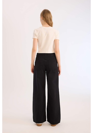 DeFacto Coool Gabardin Pantolon Wide Leg Yüksek Bel Geniş Bol Paça E1794AX25SPBK27 DeFacto Coool Gabardin Pantolon Wide Leg Yüksek Bel Geniş Bol Paça E1794AX25SPBK27