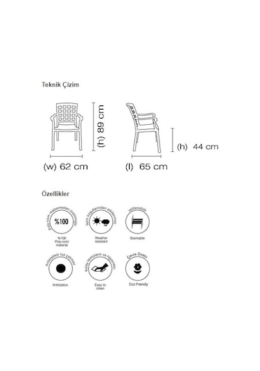 Papatya Pasha Koltuk - Plastik Bahçe Balkon Koltuğu