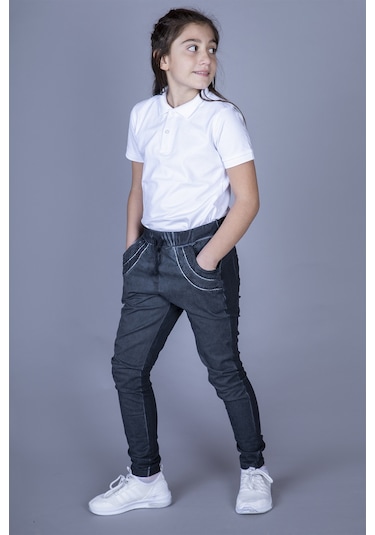 Toontoy Kız Çocuk Pantolon Görünümlü Eşofman Alt Lacivert