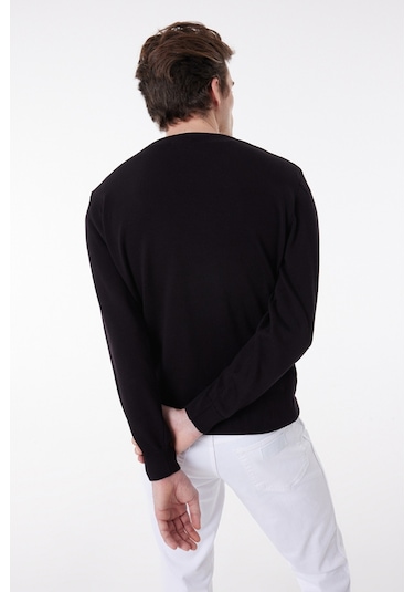 Wrangler Regular Fit Normal Kesim %100 Pamuk Erkek Siyah Triko Kazak W8A02P100 Siyah