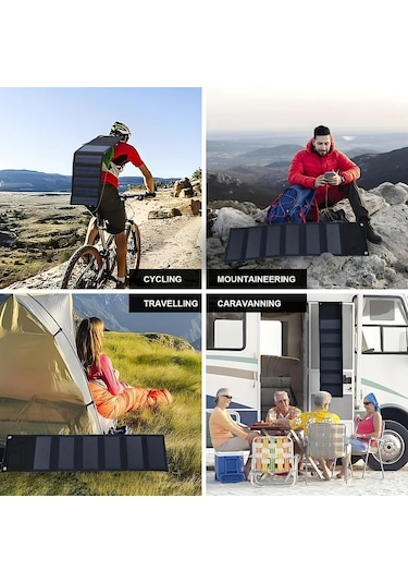 Elmpaly Usb-c Güneş Paneli 6 Katlanır Taşınabilir Şarj Cihazı Tablet Laptop Kamp