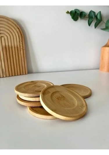 6 Adet Bambu Çay Tabağı - Estetik Ve Doğal 1