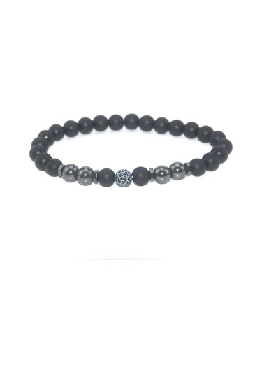 Moonbıffy Anti-şişme Siyah Obsidyen Halhal Bilezik - Ayarlanabilir Manyetik Terapi Bilekliği Kadın Erkek Mavi Siyah - Gümüş