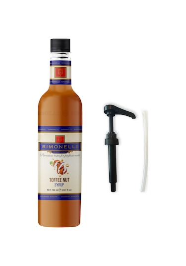 Simoenlli Kahve Şurubu Toffee Nut Aromalı 700 ML + Pompa Simonelli