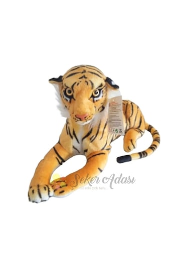 Küçük Boy Peluş Kaplan 30 Cm Ses Özelliği Yok Oyuncak Leopar Aslan Turuncu-siyah