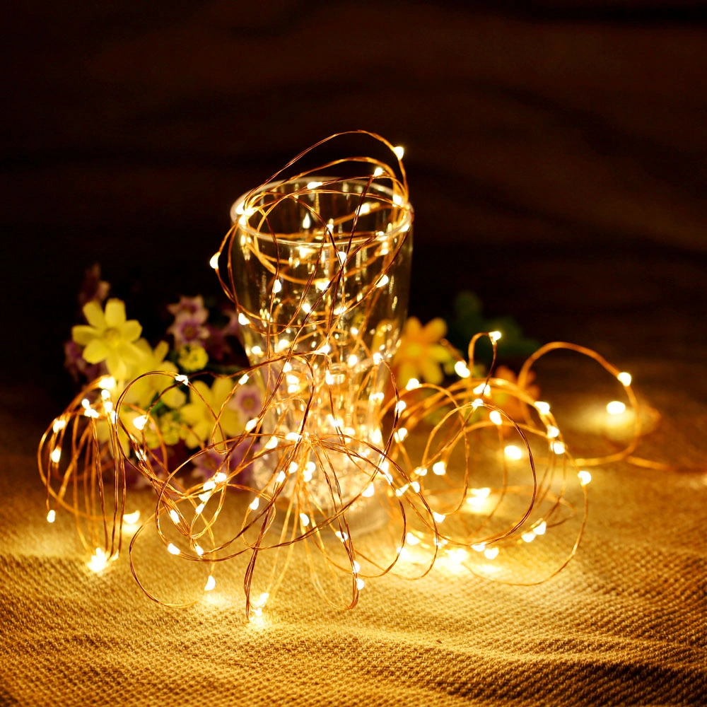 Youtek Usb Beslemeli Esnek Bakır Tel Led Işık Zinciri - 2 Metre 20 Led Islak Beyaz Işık, Dıy Dekorasyon, Taşınabilir Ev/parti Aydınlatması Çok Renkli