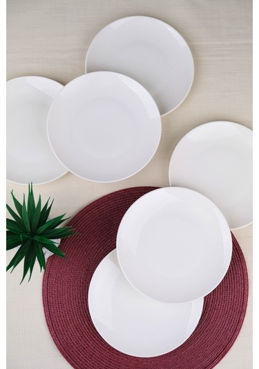 Tabak Evi Porselen Chic Servis Tabağı 24,50cm 6 Lı Krom